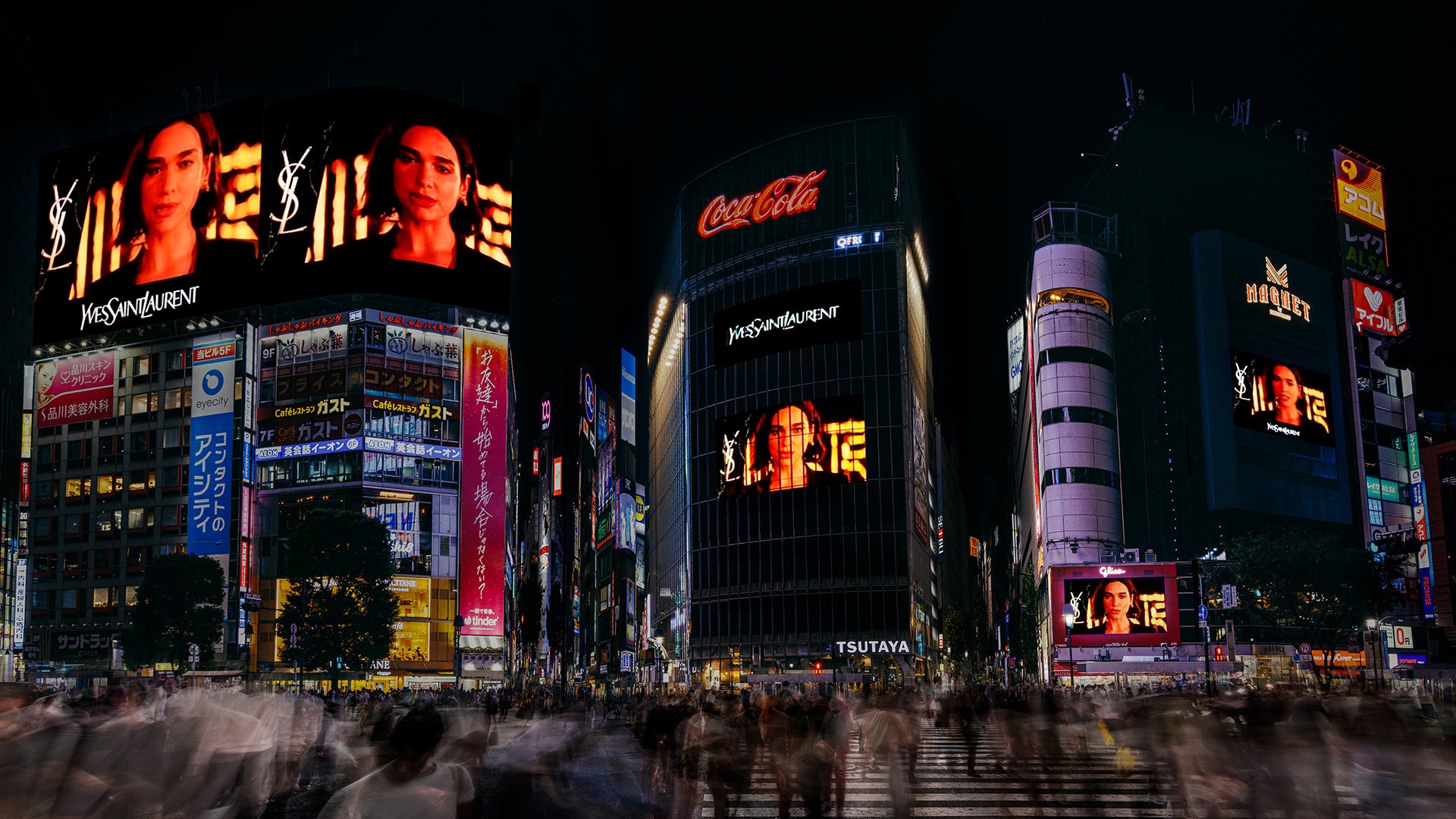 【YSL】「LIBRE」新CMが渋谷スクランブル交差点ビジョンをジャック！
