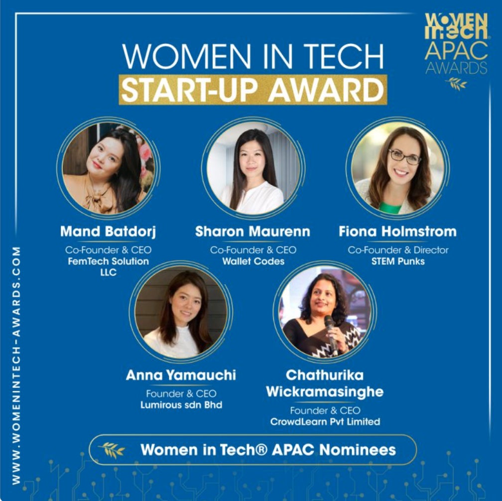 東南アジア妊活支援企業 LUMIROUS(ルミラス) 山内 杏那（Founder/CEO)「Women in Tech® APAC Awards,Start-Up Award」カテゴリーにてノミネート