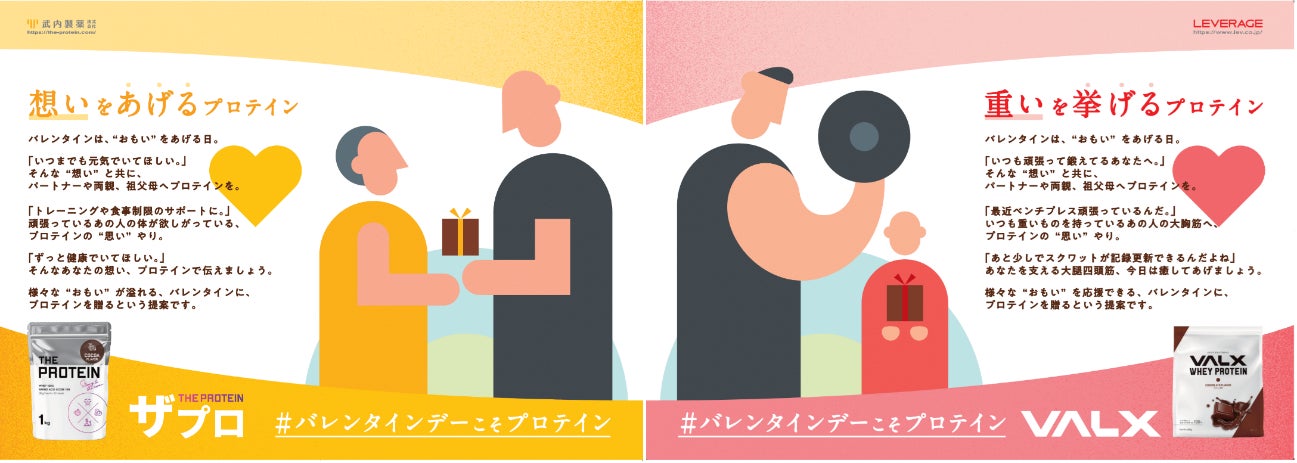 バレンタイン期間限定！プロテインのライバル企業、夢のコラボレーション「ザプロ」×「VALX」本川越駅に広告を掲載