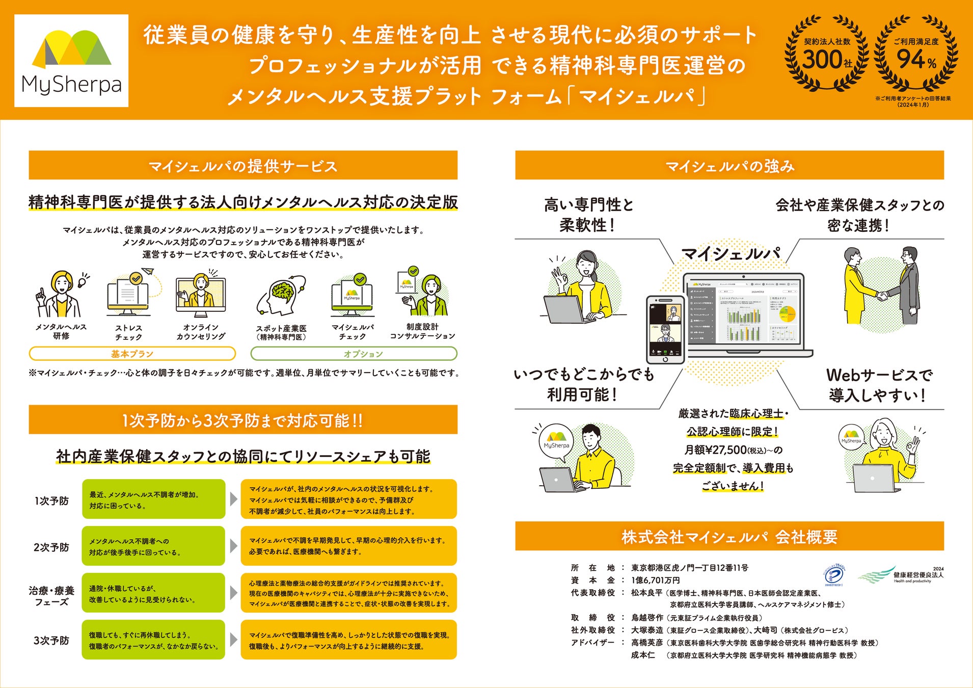 株式会社マイシェルパが「第97回日本産業衛生学会」に「法人向けメンタルヘルス支援サービス」を初出展