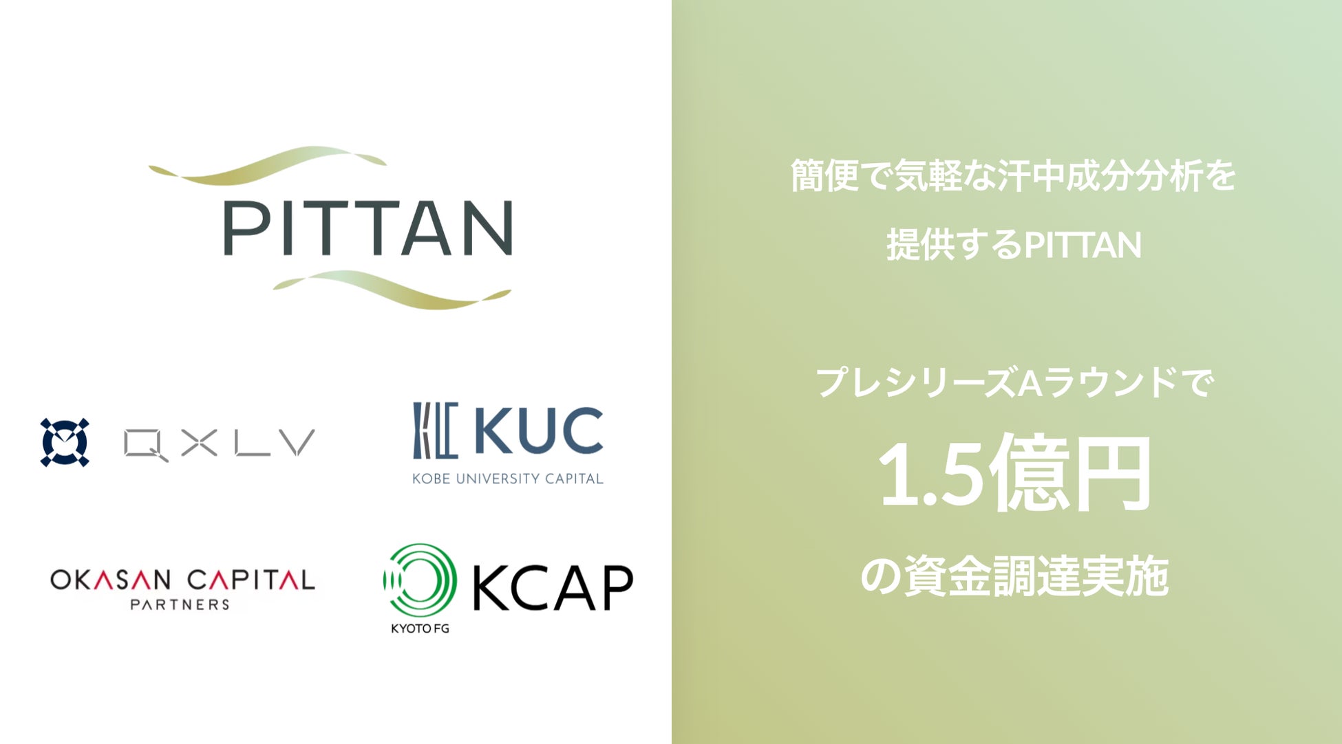 簡便で気軽な汗分析で体内の栄養素を可視化するPITTAN、1.5億円の資金調達を実施