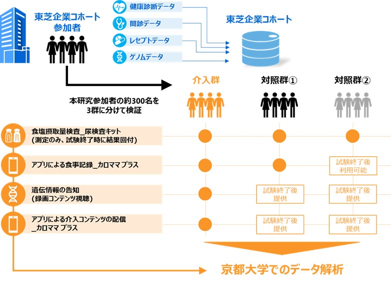 ~京都大学・東芝・Wellmiraが共同研究を開始~AI健康アプリを活用した「遺伝情報を踏まえた減塩指導」の効果を検証