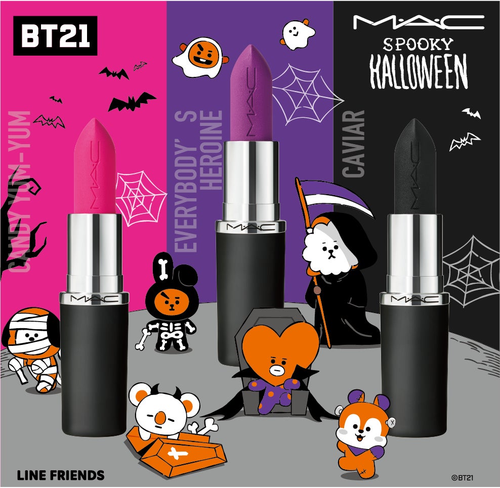 【M·A·C】BT21とM·A·Cがハロウィンシーズンを盛り上げる　店頭購入で限定コラボアイテムがもらえるスペシャルキャンペーン