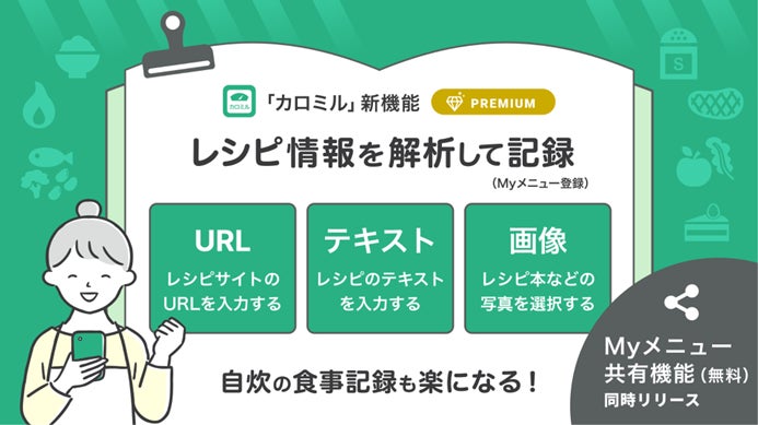 【カロミル新機能】レシピURLや画像を読み込むだけで自動で栄養価計算