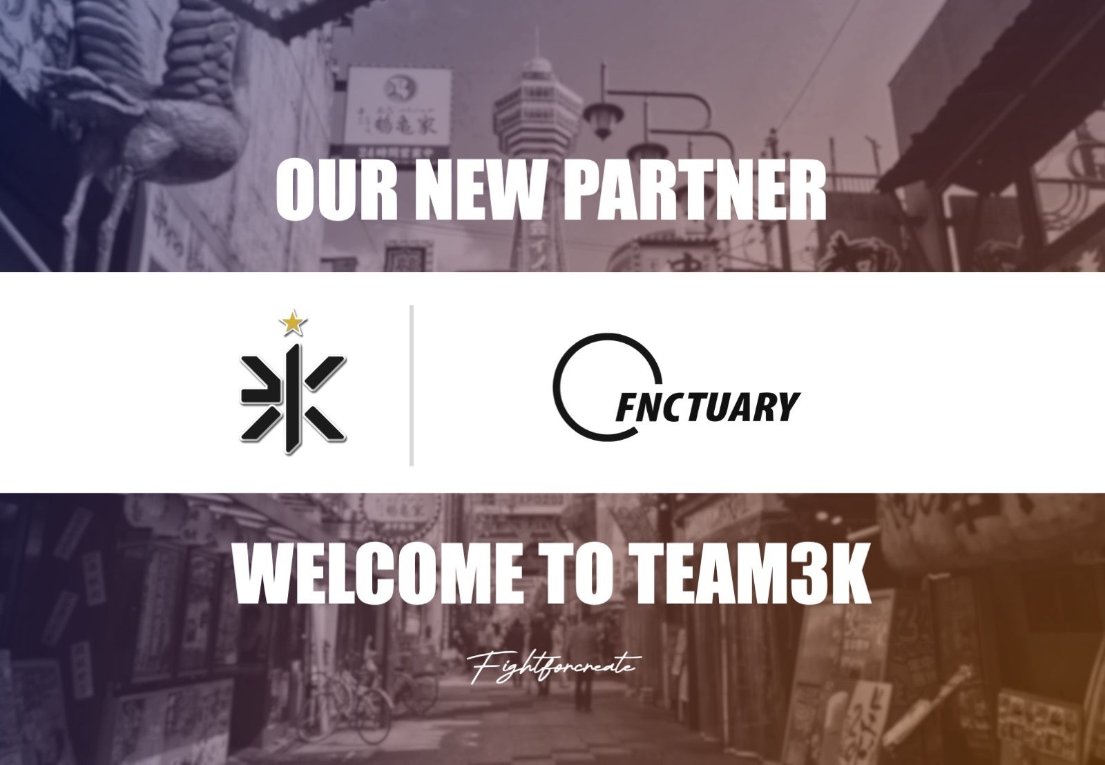 格闘技を革新するハイパフォーマンスを。TEAM3Kとトレーニング&コンディショニングプロダクト専門EC『FNCTUARY』とのパートナーシップを発表