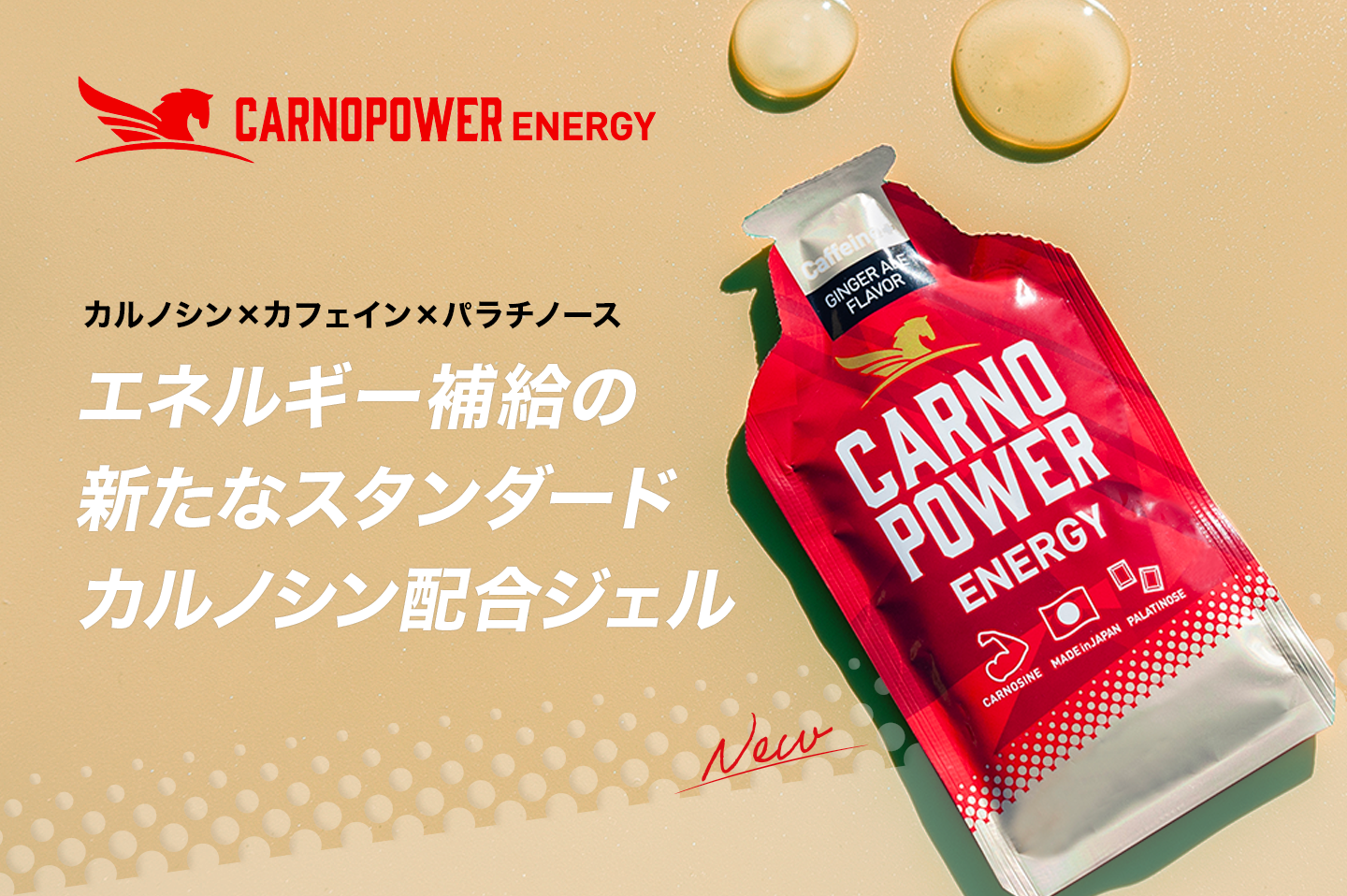 エネルギージェル『カルノパワーENERGY』新フレーバー登場！
カフェイン入りジンジャーエール味を12月17日(火)より販売開始