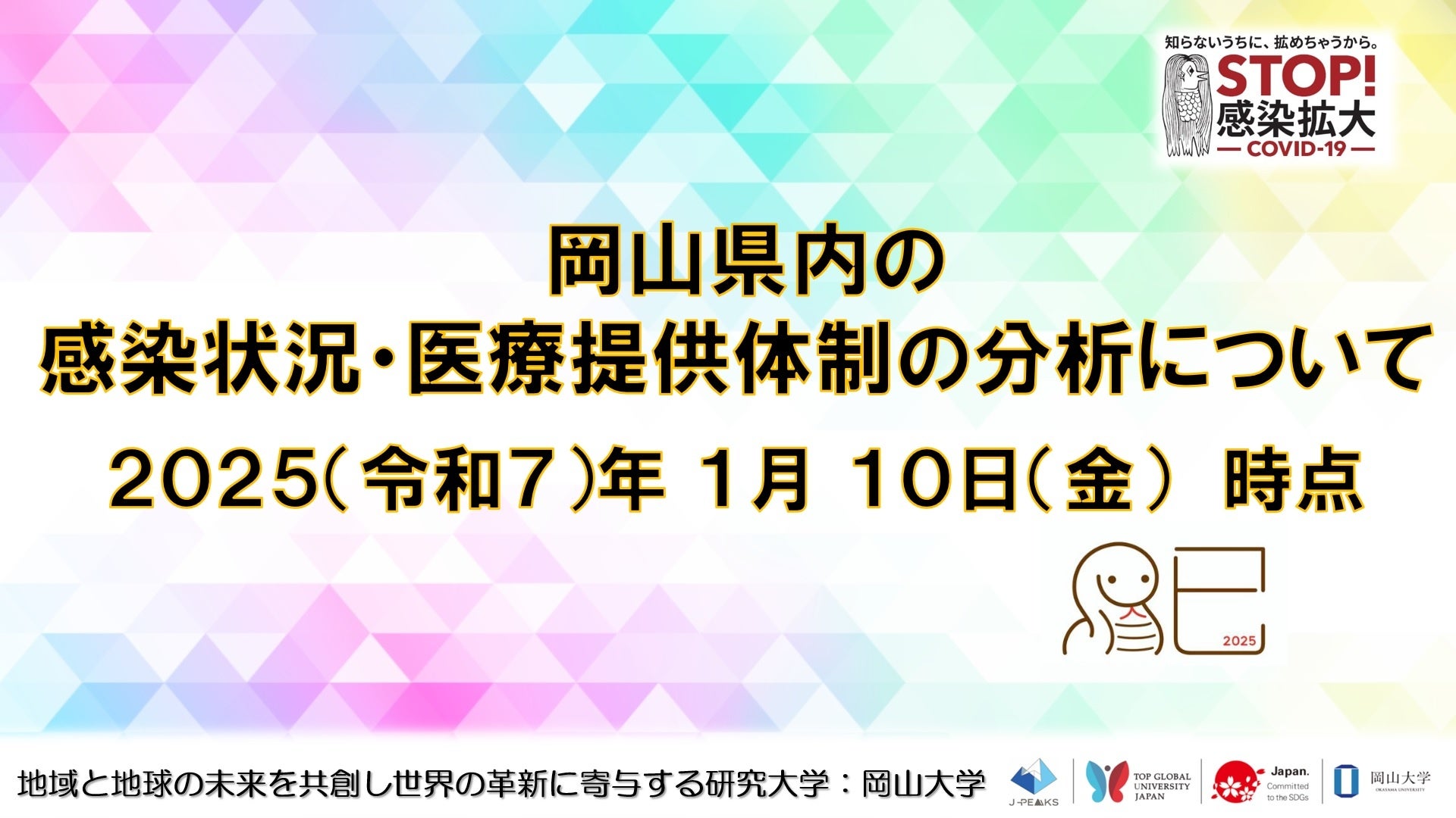 【岡山大学】岡山県内の感染状況・医療提供体制の分析について（2025年1月10日現在）