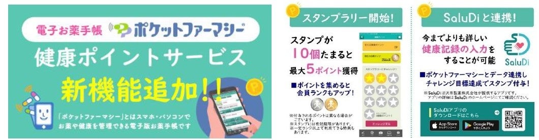 電子お薬手帳「ポケットファーマシー」 “健康ポイント”を付与するサービスの機能拡充