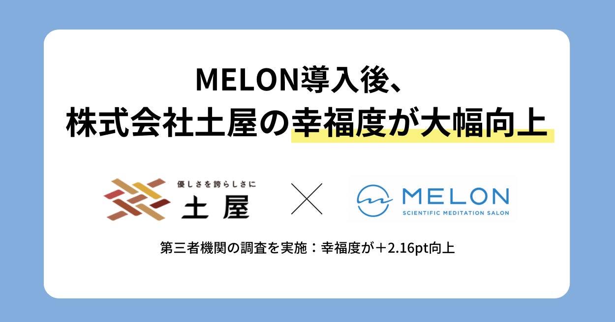 MELON導入後、株式会社土屋の幸福度が大幅向上——調査で対象者の71％の幸福度がアップ