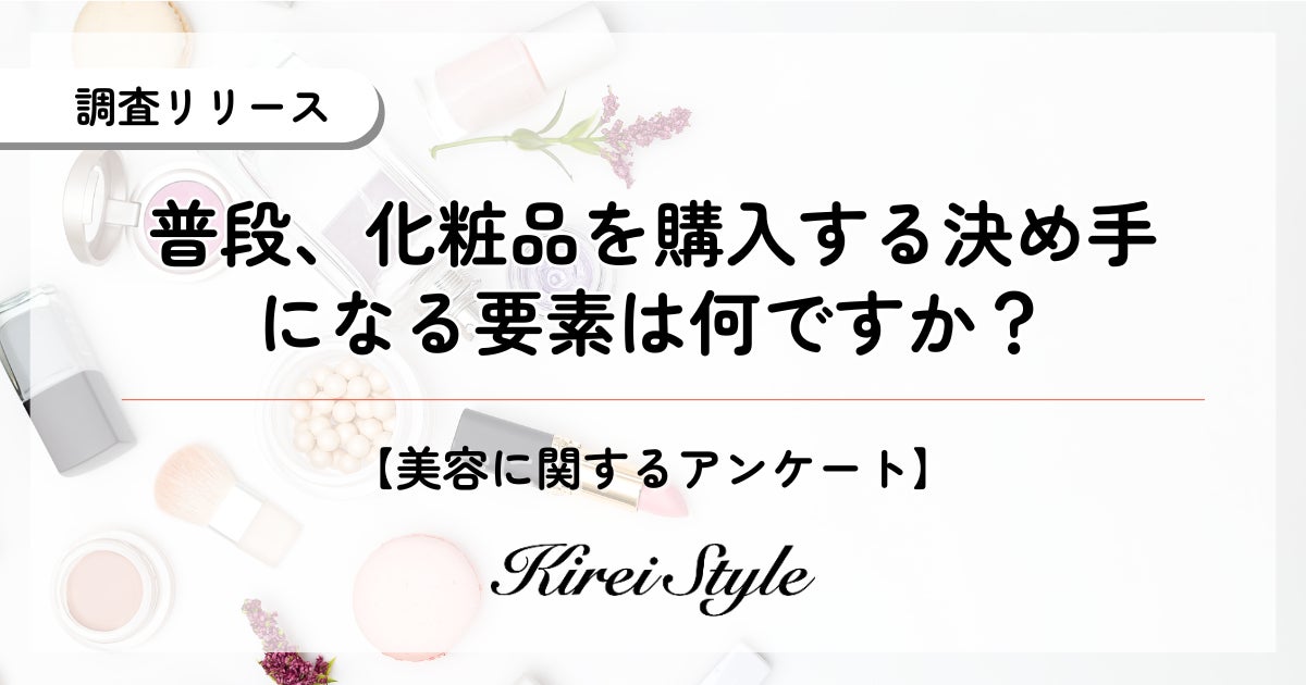 2,000人に聞いた！化粧品購入の決め手、第2位は「成分」で20.0%、第1位は？