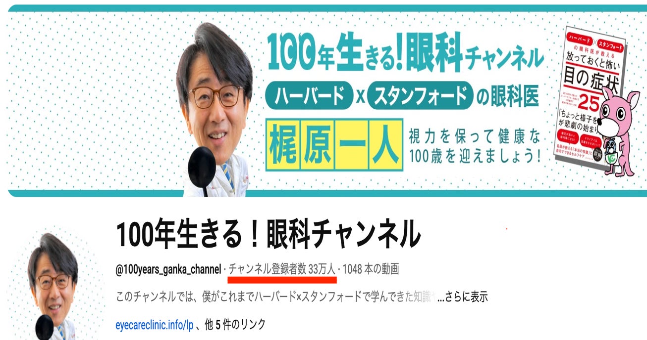 眼科系YouTuber No.1！【100年生きる！眼科チャンネル】登録者30万人達成！