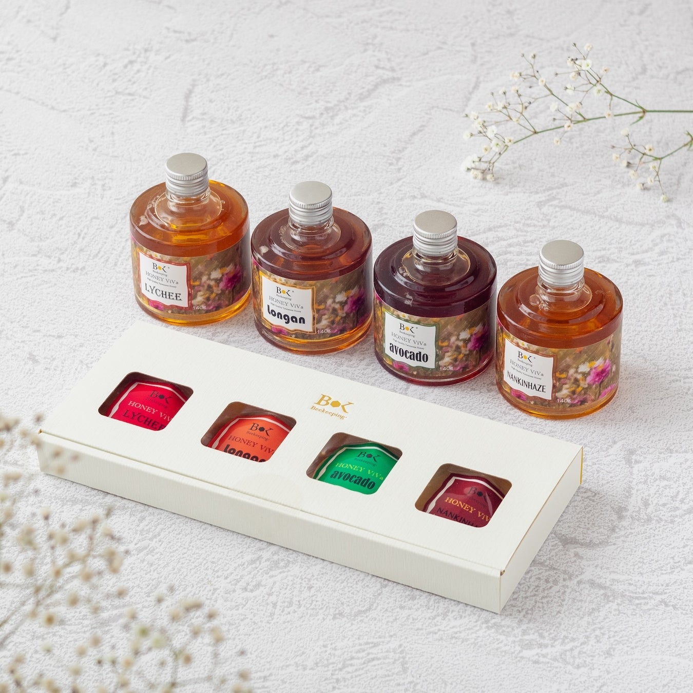 東亜園の『HONEY ViVa』140gシリーズは、人気の台湾蜂蜜シリーズ! ラベルをリニューアルして新発売!