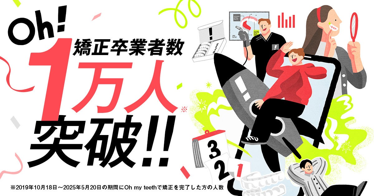 マウスピース矯正「Oh my teeth」、矯正卒業者が累計1万人超え
