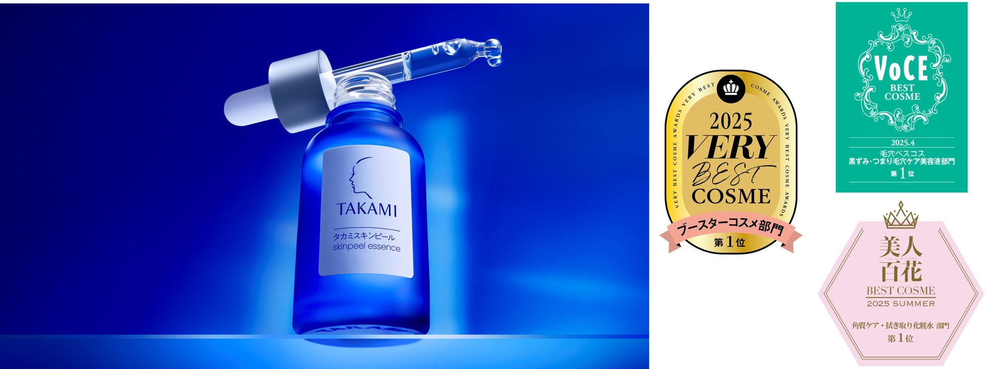 【ベスコス受賞100冠*突破！】誕生から20年のタカミスキンピール、2025年上半期もベスコス1位多数受賞！