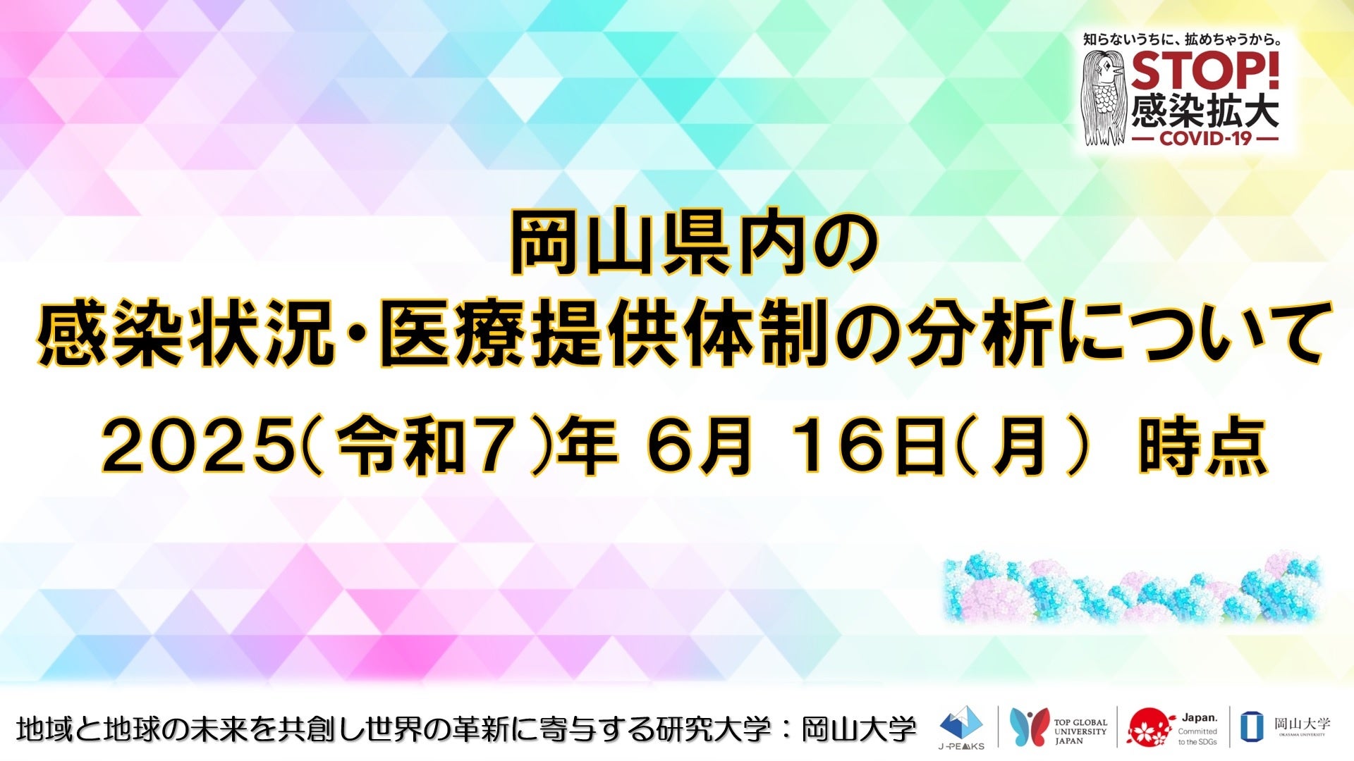 【岡山大学】岡山県内の感染状況・医療提供体制の分析について（2025年6月16日現在）