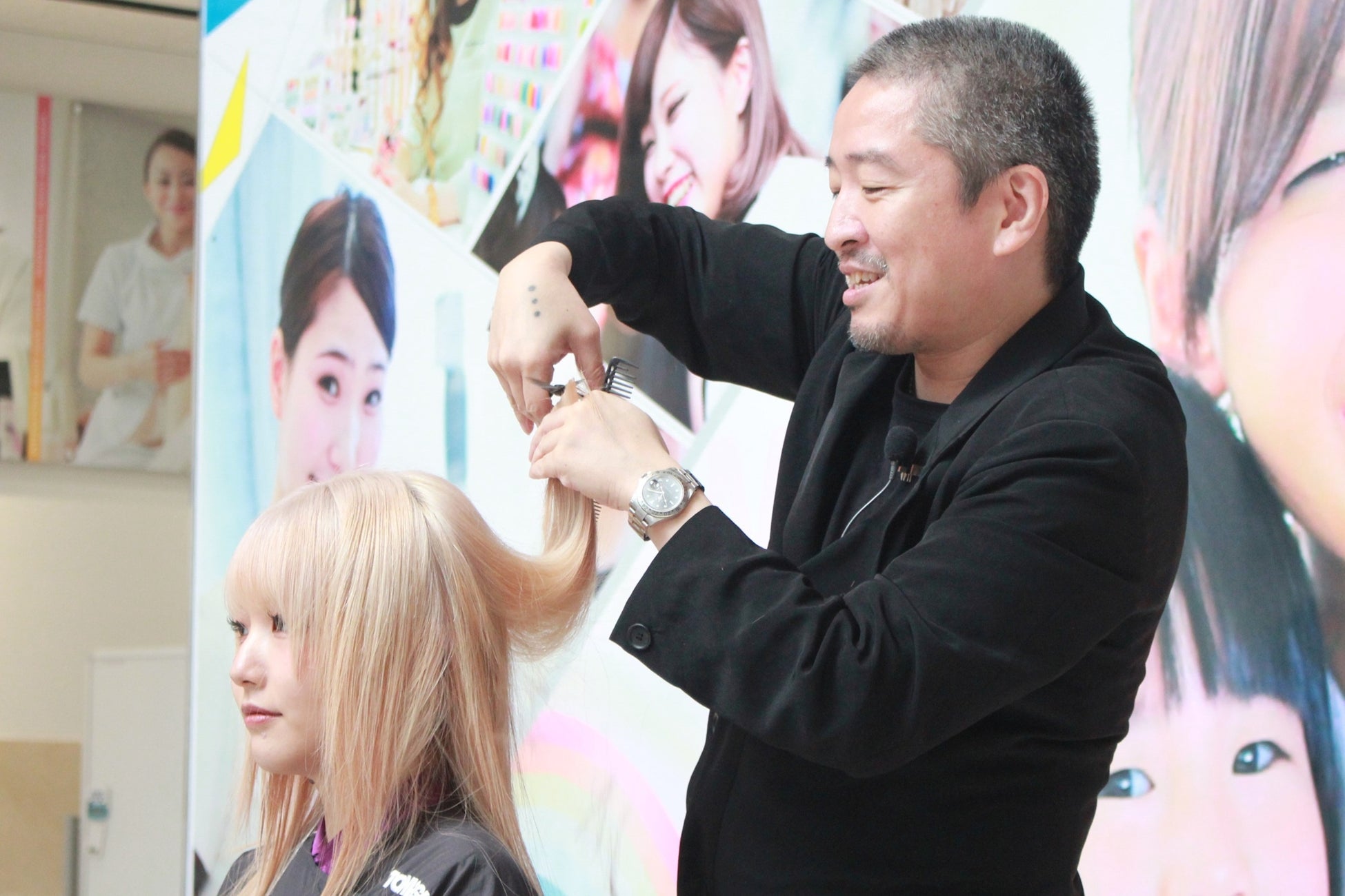 【国際ビューティモード専門学校】世界トップクラスのスタイリスト集団TONI&GUY「一流の美容師を目指して」カット特別授業開催