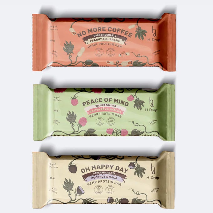 【H Drop Japan】新商品 [ヘンプ プロテインバー]発売決定。Top CBD Oil Product APAC受賞 記念セール!!!