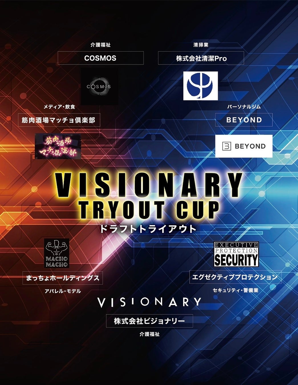 “マッチョ×介護士“障害者介護施設を運営する株式会社VISIONARY【APF VISIONARY TRYOUTCUP2025】ドラフトトライアウトクラススカウト参加企業を発表