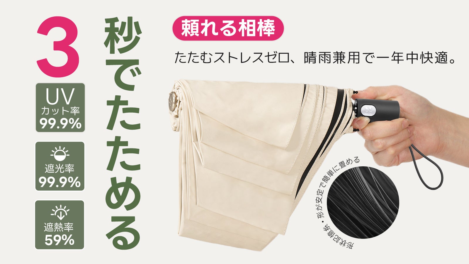 【目標達成率263％突破】未発売の新作折りたたみ傘がMakuakeで大反響！
