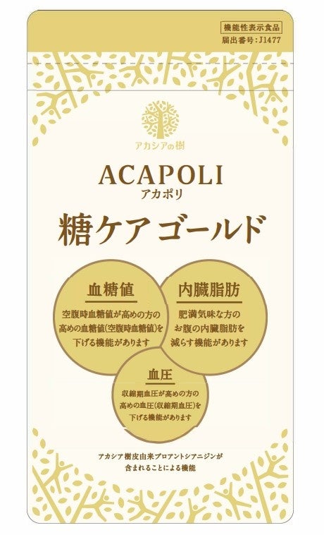 【シリーズ最多】「アカポリ 糖ケアゴールド」が機能性表示食品として受理　-血糖・内臓脂肪・血圧に3つのアプローチ‐