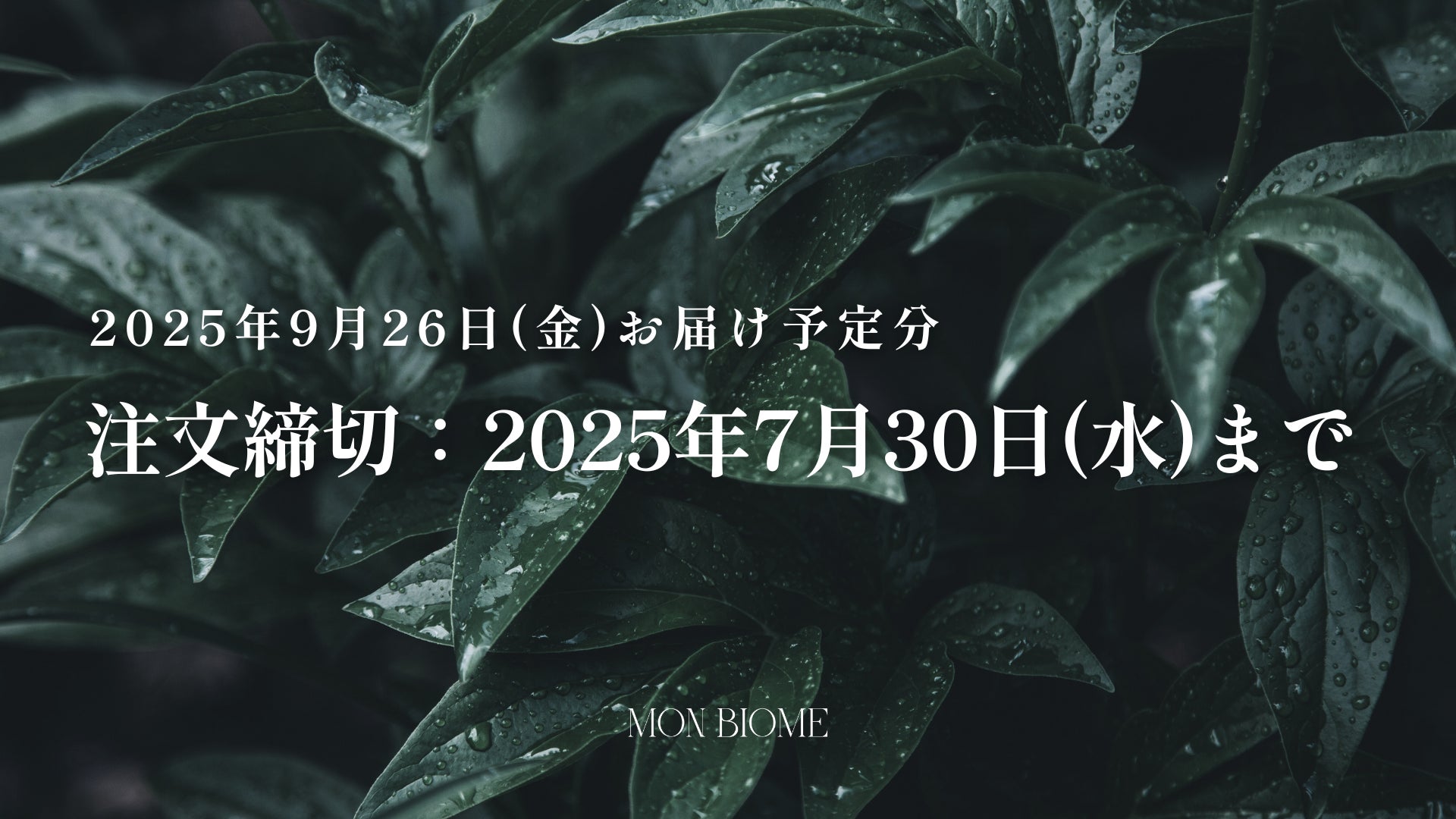 【モンビオーム｜美肌菌スキンケア】2025年9月26日お届け分のご注文は2025年7月30日まで