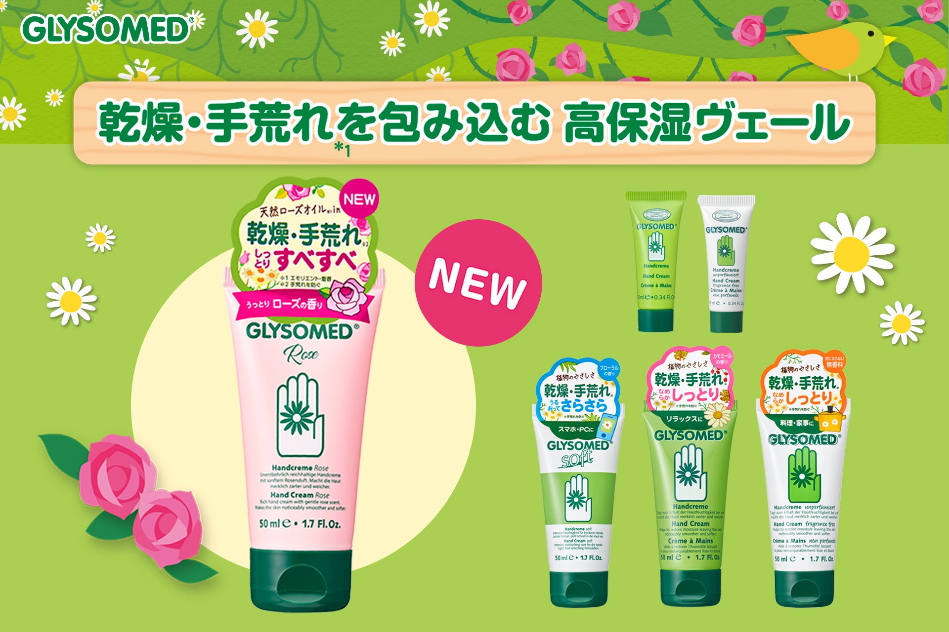 乾燥の厳しいカナダでロングセラーのハンドクリーム「グリソメド」から、手荒れを防いでうっとりツヤ肌、心華やぐ至福の香り『ローズ』が限定発売