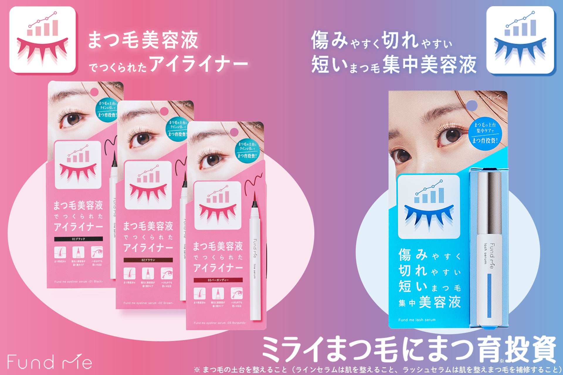 未来のワタシにbeauty投資！「ファンドミー」より、まつ毛美容液でつくられたアイライナーとまつ毛の集中美容液が新登場