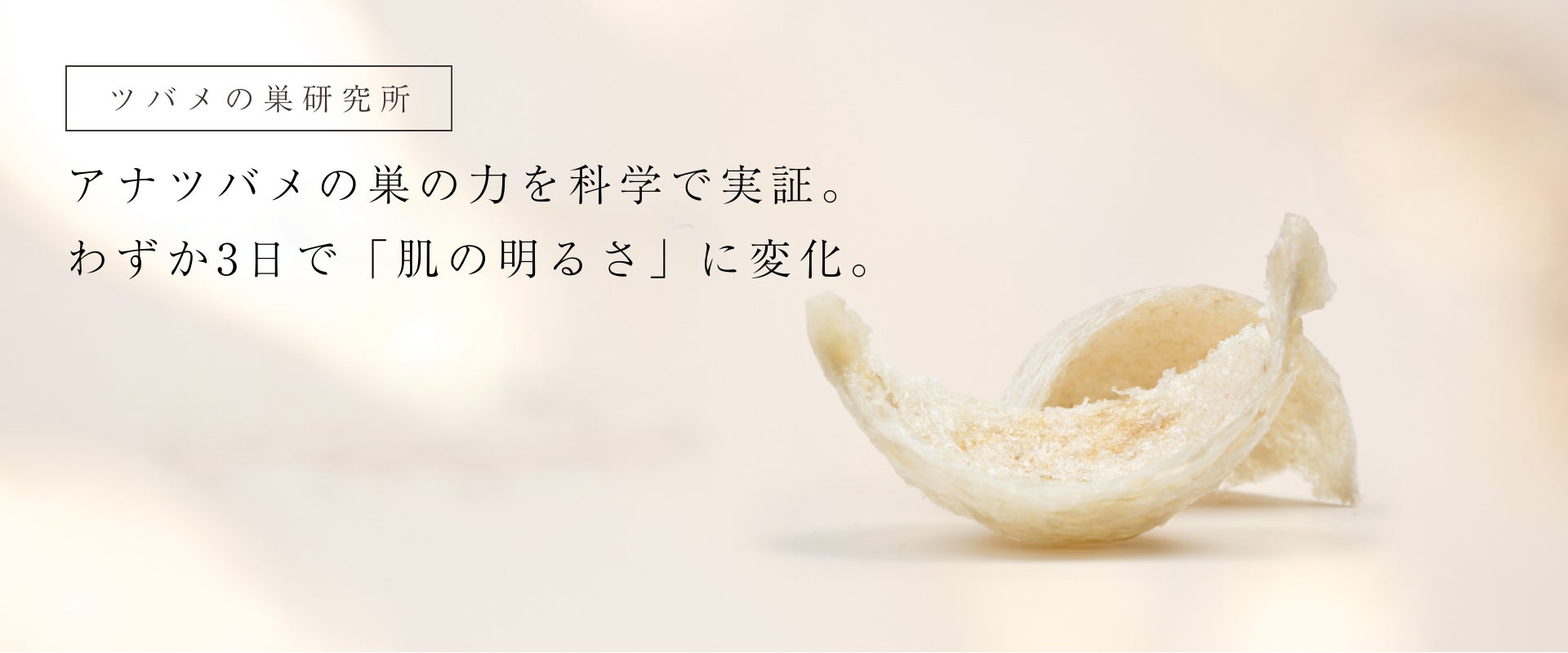 ツバメの巣「BI-SU」天然アナツバメの巣の力を科学で実証。BI-SUのセラム＆クリーム、わずか3日で「肌の明るさ」に変化。