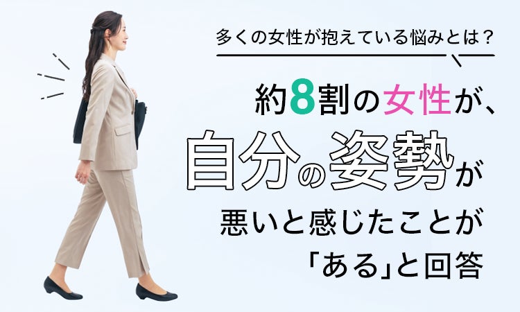 【多くの女性が抱えている悩みとは？】約8割の女性が、自分の姿勢が悪いと感じたことが「ある」と回答