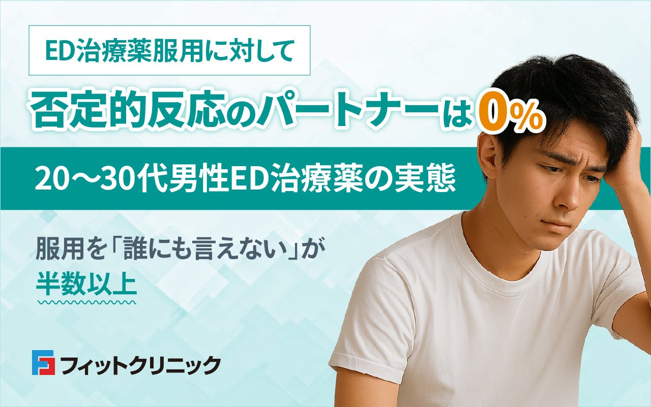 ED治療薬服用に対して否定的反応のパートナーは0％—20～30代男性ED治療薬の実態