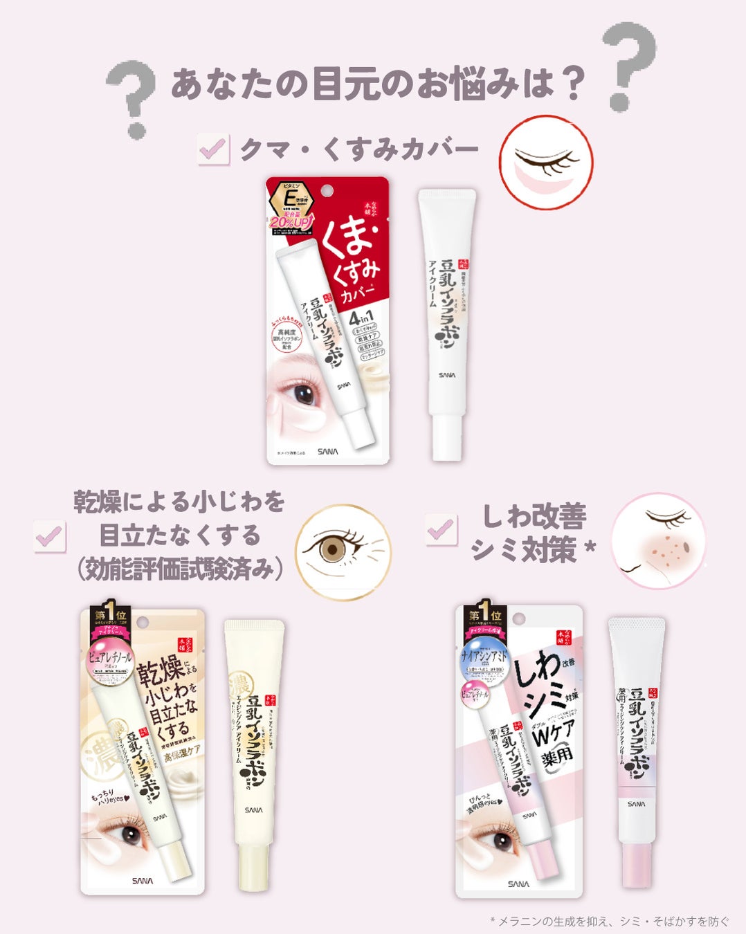 なめらか本舗の大人気アイクリームシリーズが1,600万本突破！保湿、エイジングケア*、薬用で選べる3種のアイクリーム