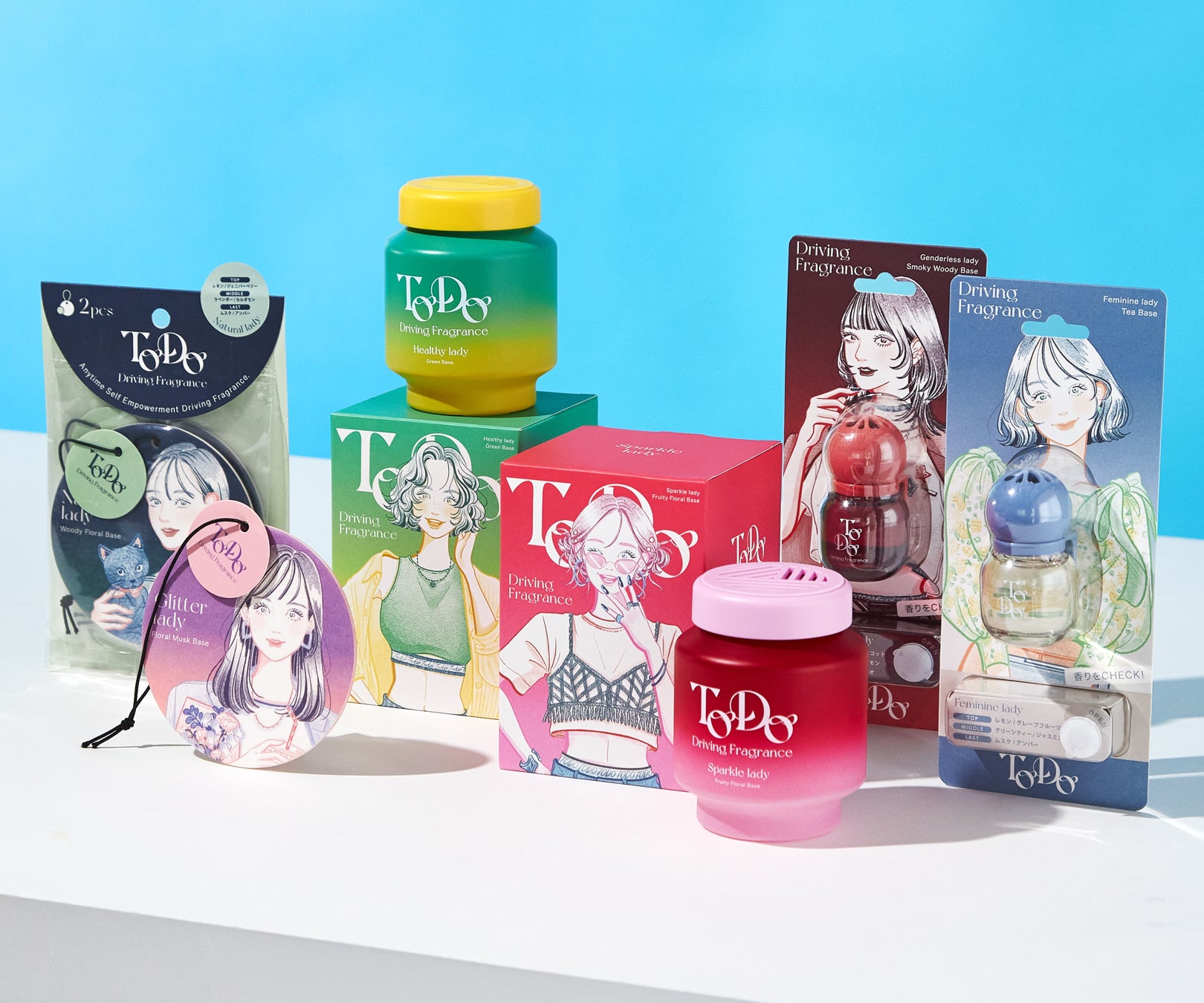 【ドン・キホーテ限定】香油香寮×イラストレーター ニシイズミユカ 個性プロデュース型ドライビングフレグランス「TODO」10/19発売