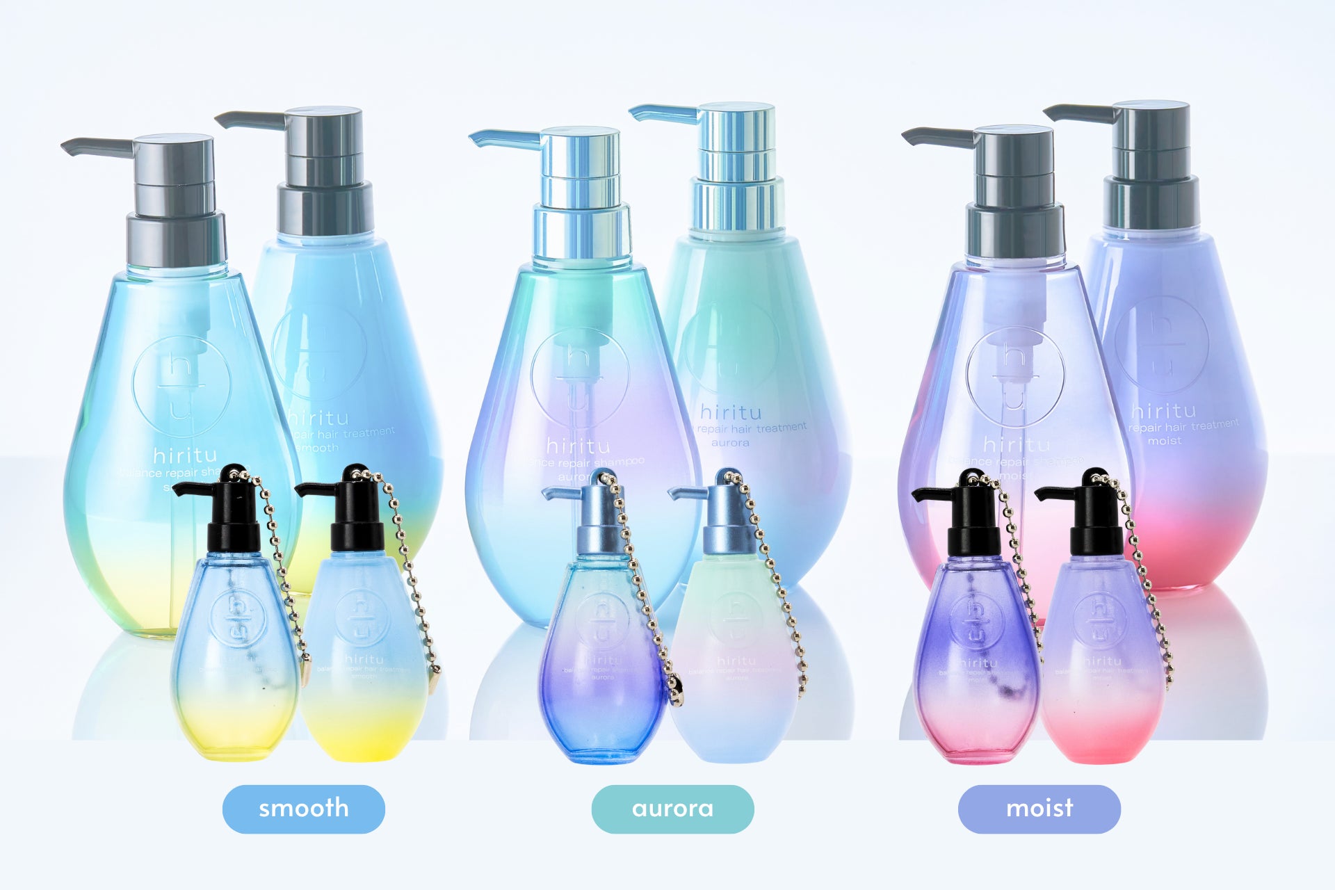 「hiritu(ヒリツ)」のミニチュアボトルが登場！ボトルのグラデーションや透明感を忠実に再現！全6種類で販売決定