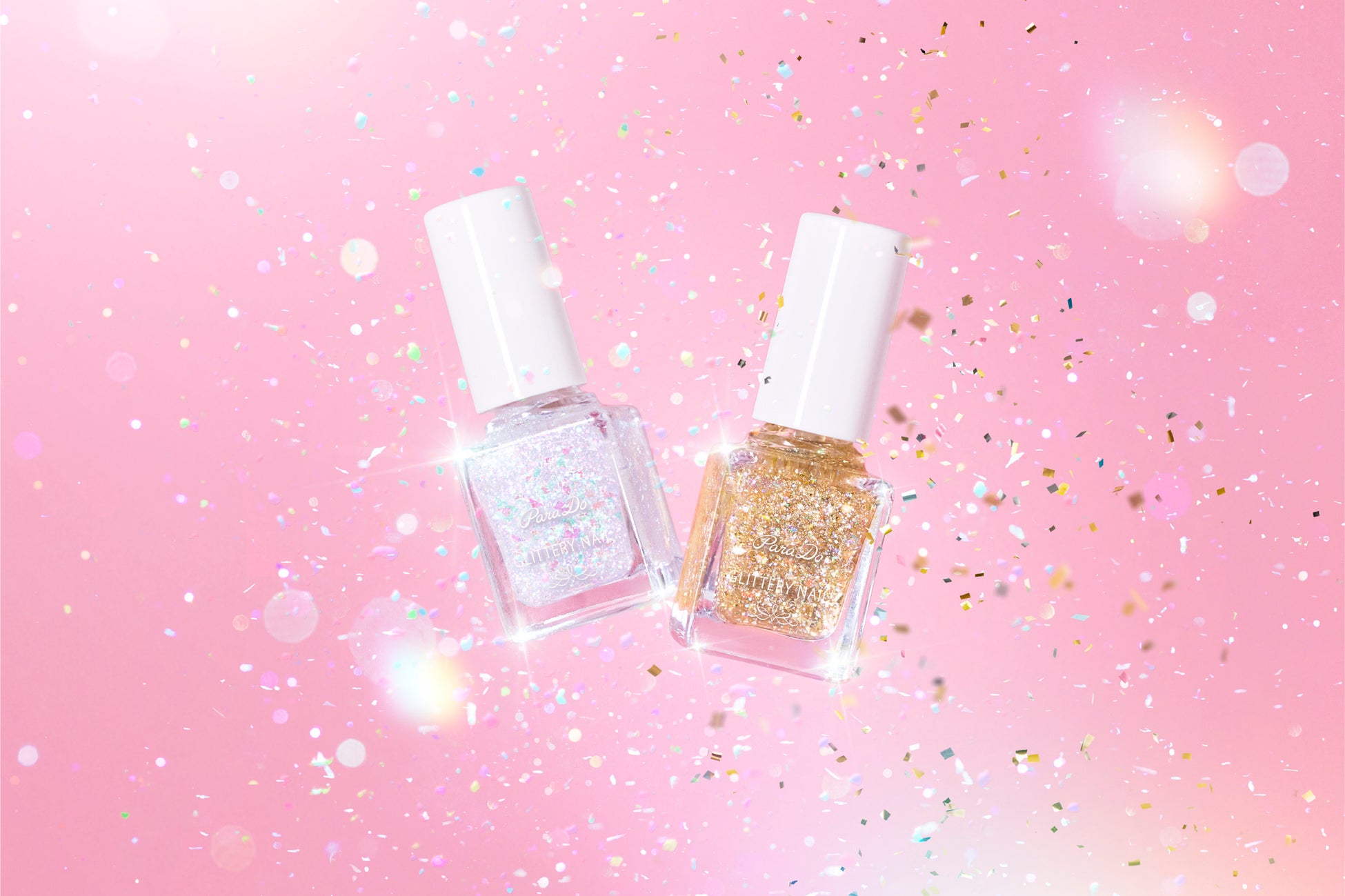 パラドゥの人気ネイルシリーズに、グリッタリーネイルが新登場！贅沢ラメが上品にきらめき、シーンを選ばず使える＜ホログラム入り＞の2色。