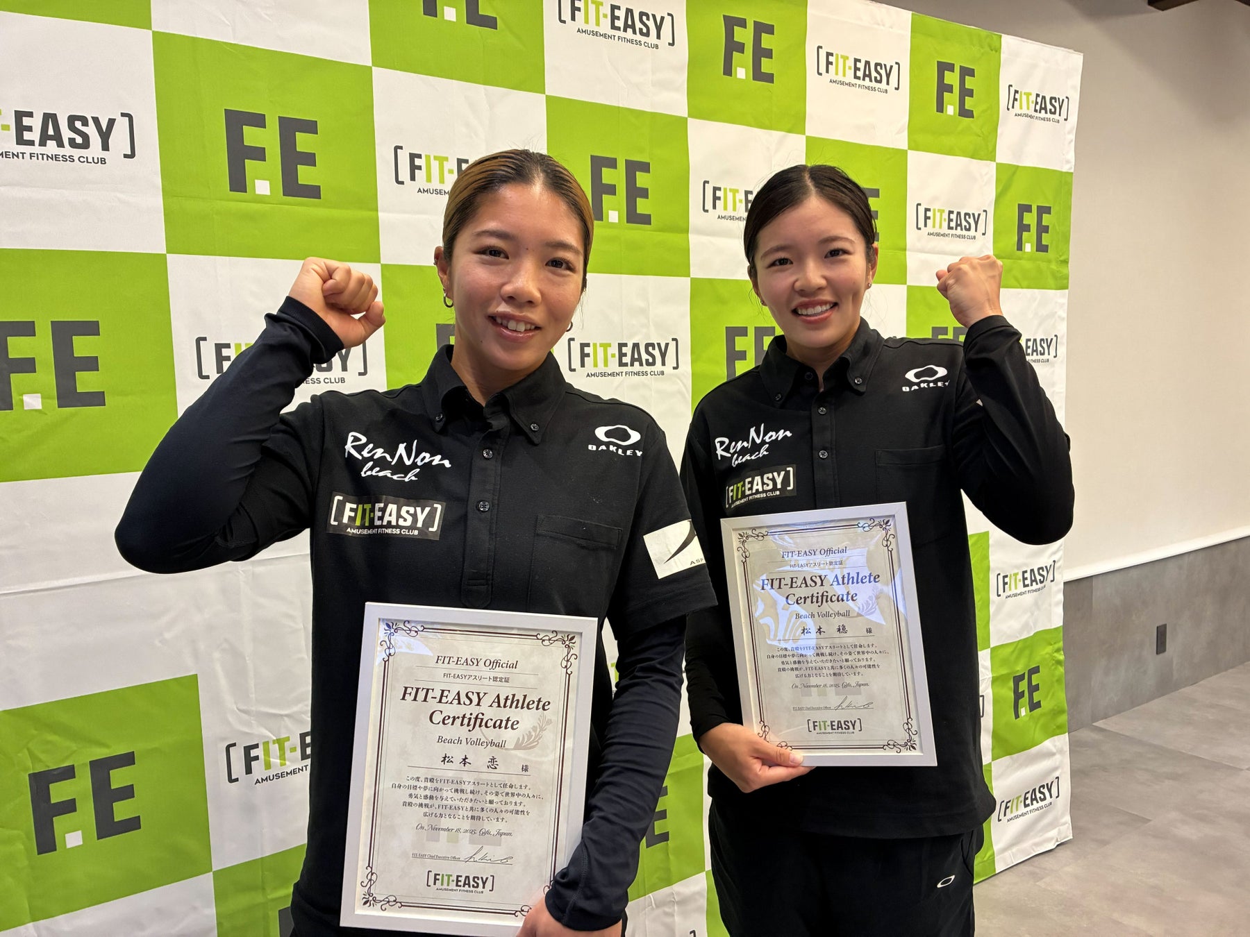 “FIT-EASYアスリート”第一弾！ “れんのんペア”ことビーチバレー松本姉妹の就任式を実施いたしました！