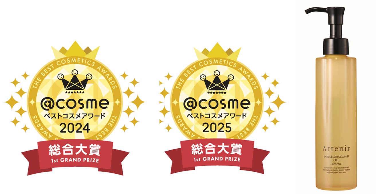 スキンケア部門で史上初 2年連続 @cosmeベストコスメアワード 総合大賞受賞