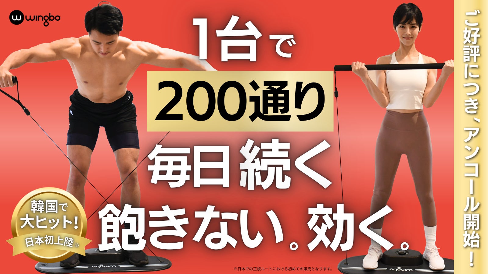 韓国発「Wingbo」待望のアンコール！自宅で200種以上の筋トレができる本格トレーニングボードマシンが11月23日AM8時スタートで再びMakuakeに登場！