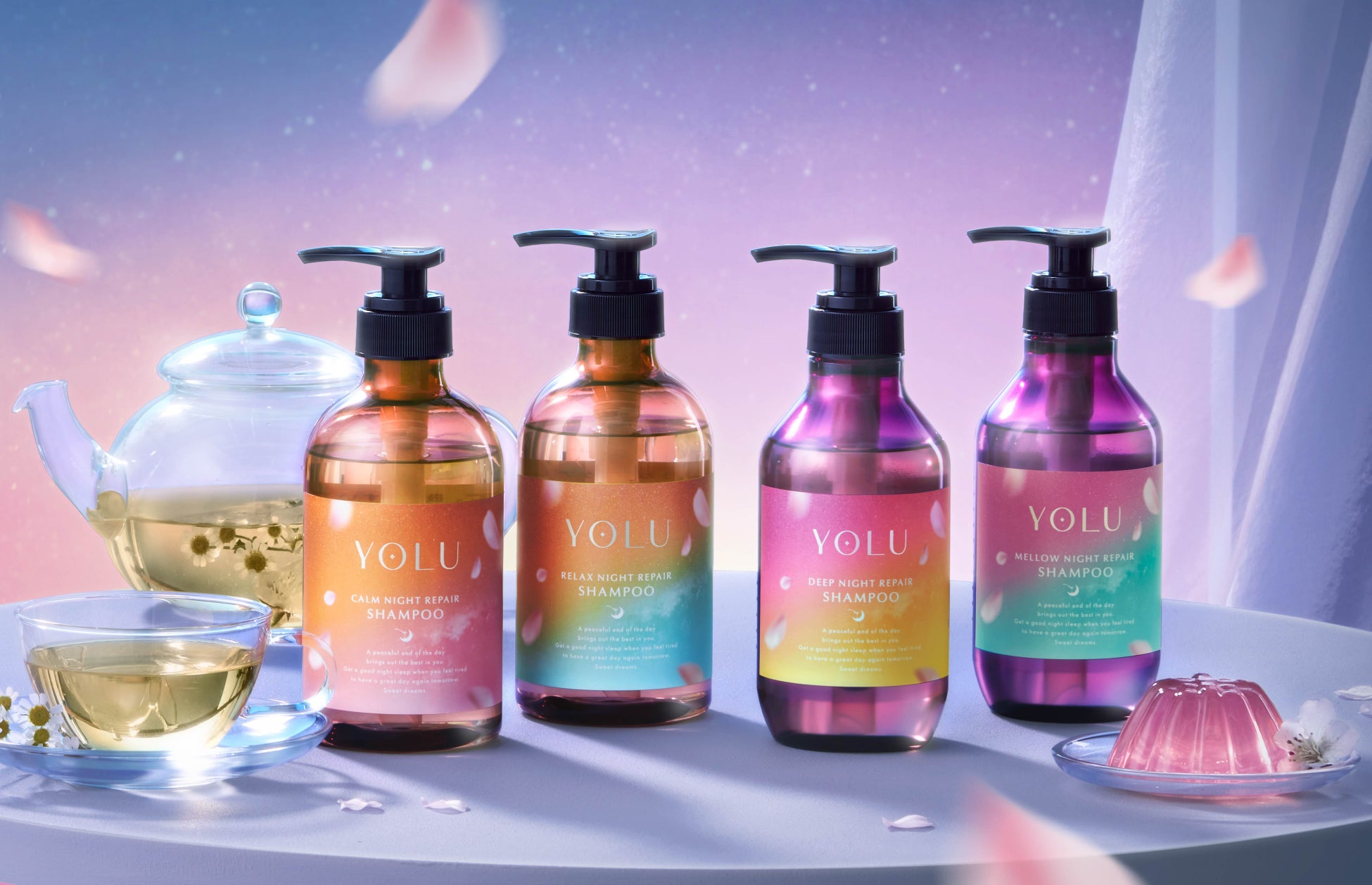 【桜ヘアケア売上日本1位*】夜桜×スイーツ＆ドリンクをイメージ、YOLUの春限定品に「メロウ」シリーズ初登場！自分へのご褒美、癒しの「ナイトトリーツコレクション」12月2日新発売