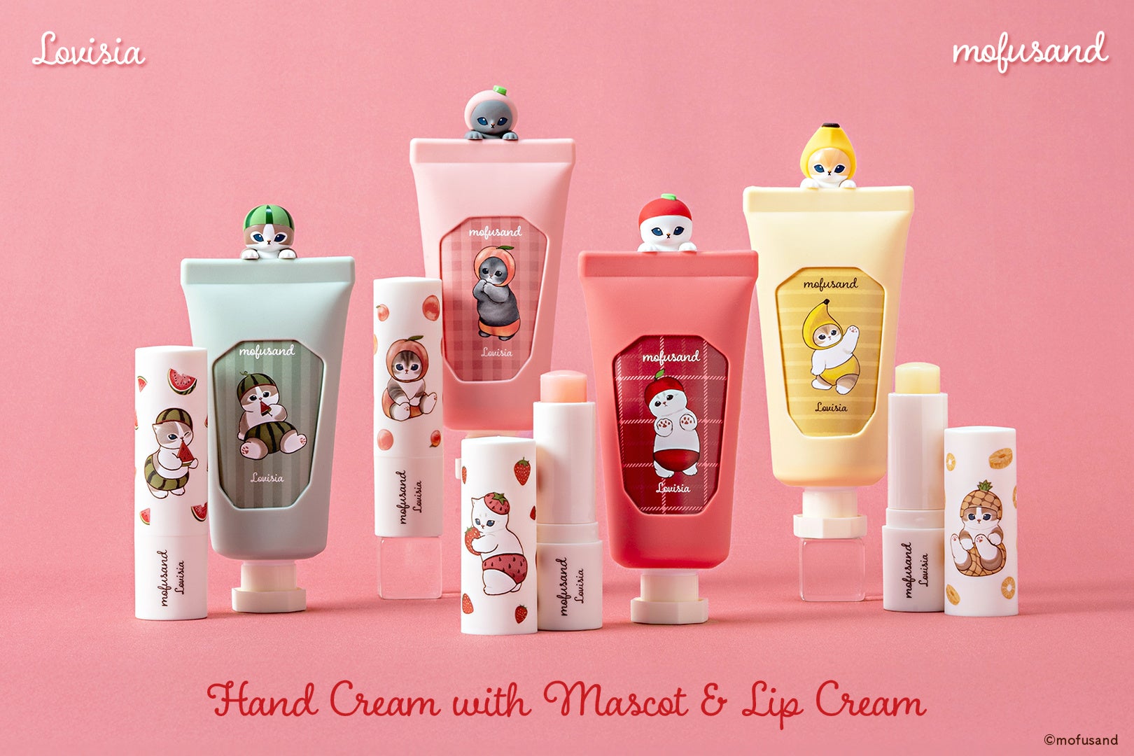 mofusand“フルーツにゃん”が超キュート！立体マスコット付きハンドクリーム＆リップクリームが新発売