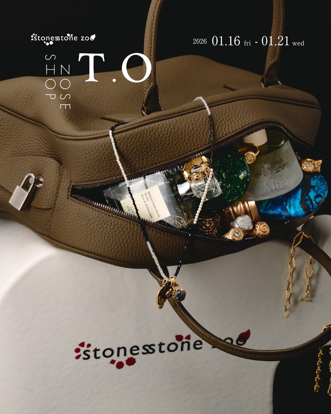 香りとジュエリーで見つめる“自分らしさ”。期間限定のトランクショー「NOSE SHOP × stones stone zoo」を高知の老舗ブティック「T.O」にて1/16（金）より開催