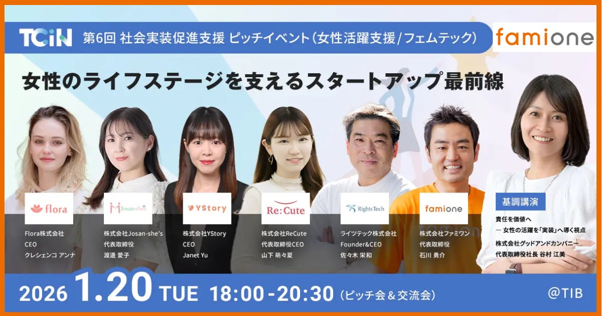 東京都社会課題解決型スタートアップ支援事業「Tokyo Co-inNovators」事務局主催 第6回「社会実装促進支援 ピッチイベント」に登壇します