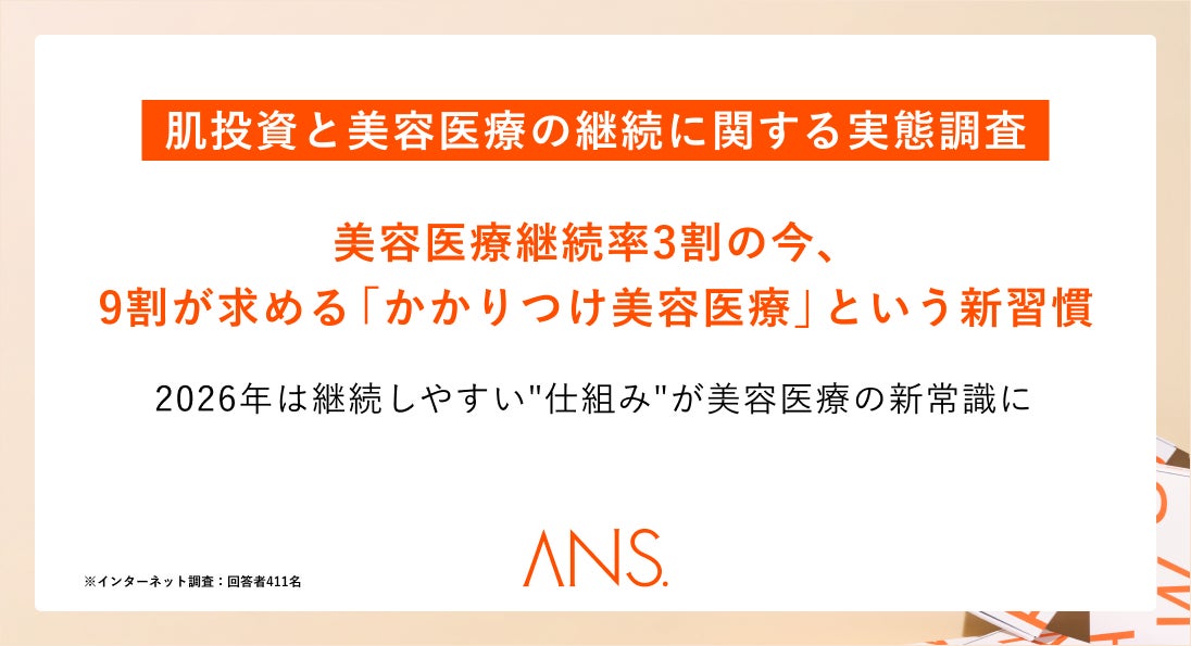 2026年は”続く美容”元年に。美容医療継続率3割の今、9割が求める「かかりつけ美容医療」という新習慣