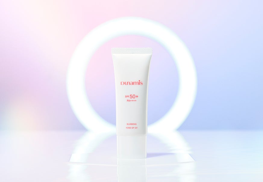 皮脂過多でメイクがヨレる肌に、ぴたっと密着！なめらかな素肌感が続く「トーンアップUV化粧下地」PLAZAのスキンケアブランドDunamisから登場。