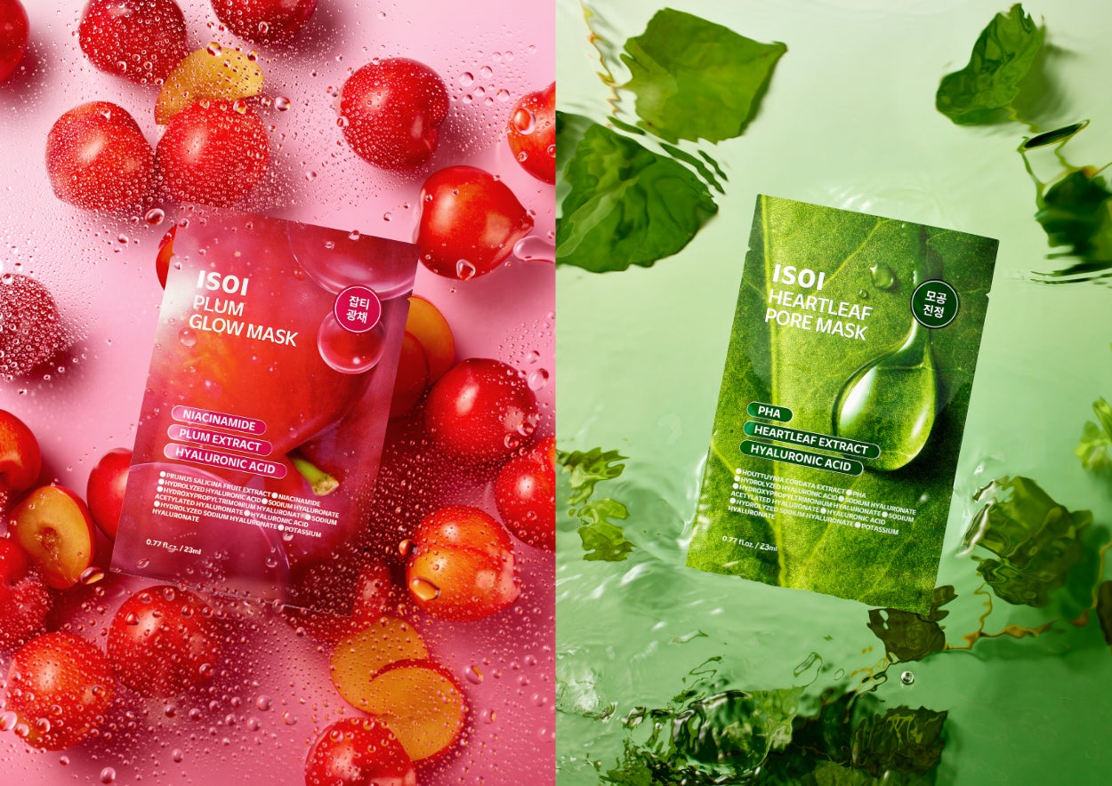 ISOIから新シートマスク「ドクダミポアマスク」「プラムグローマスク」が全国発売開始