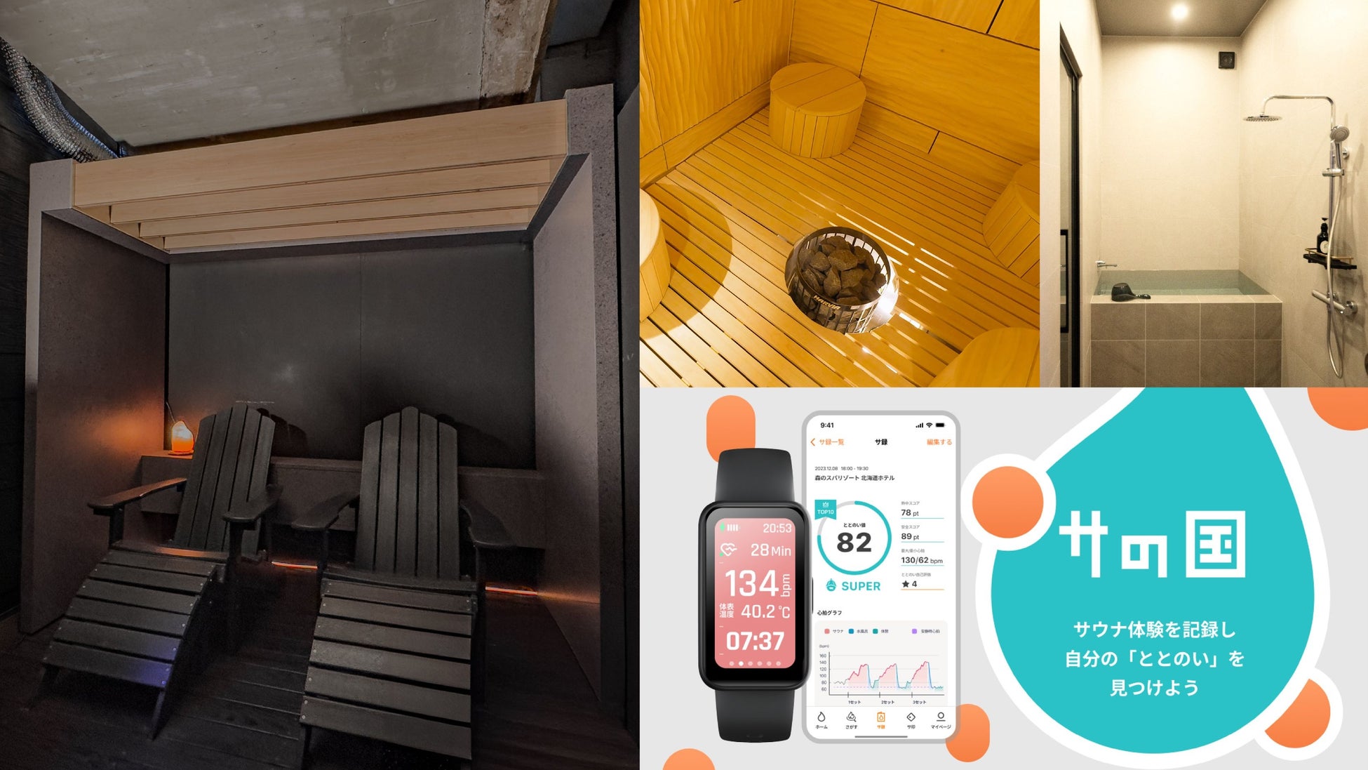 サウナの外気浴を屋内で再現した「ととのう風」の効果を、サウナ専用スマートウォッチとアプリを活用して検証開始