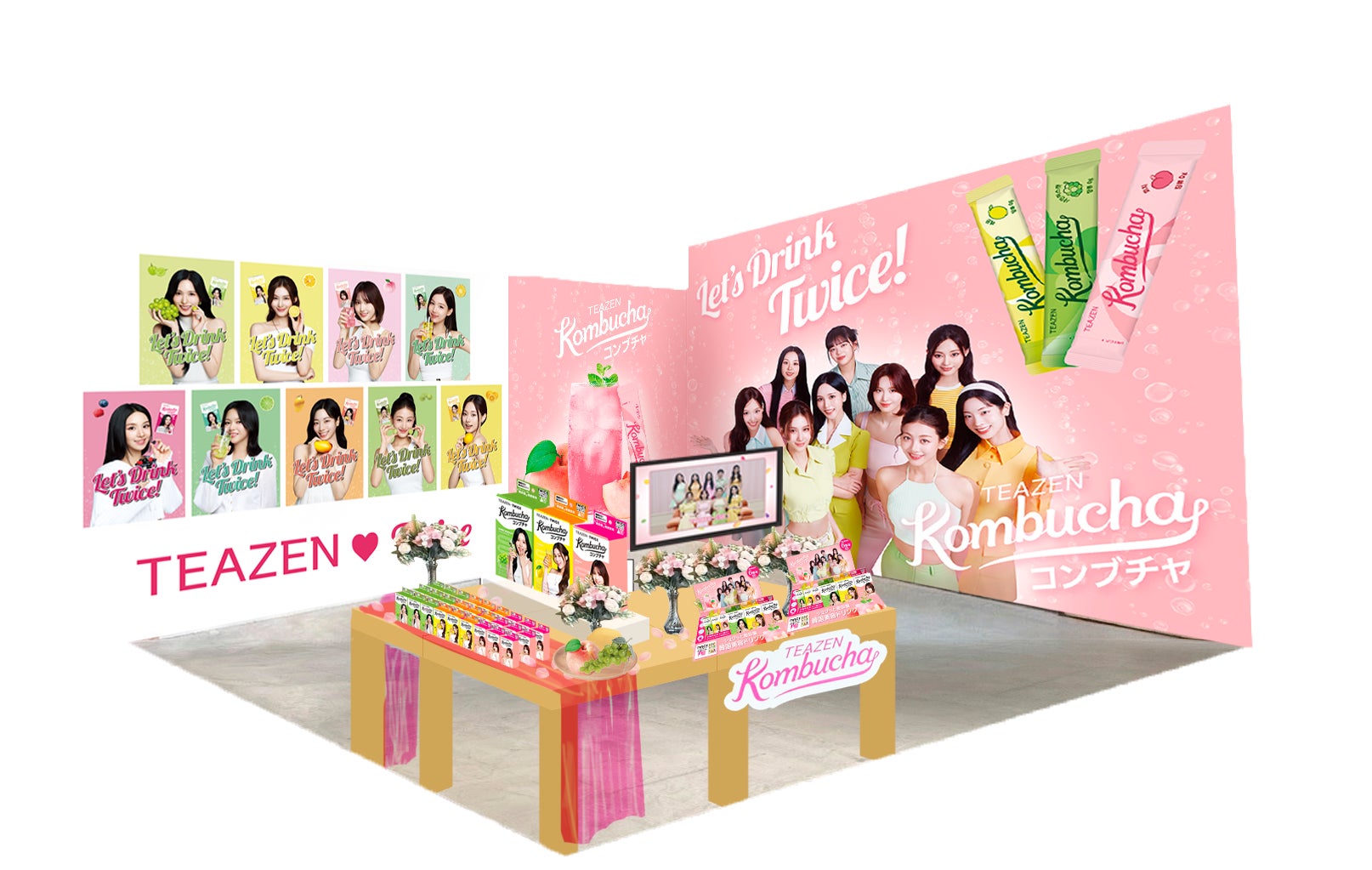 【TWICE×TEAZEN】韓国No.1*¹発酵ドリンク「TEAZEN（ティーゼン）コンブチャ」POPUPをHMV&BOOKS SHIBUYAで開催、大型パネル展も