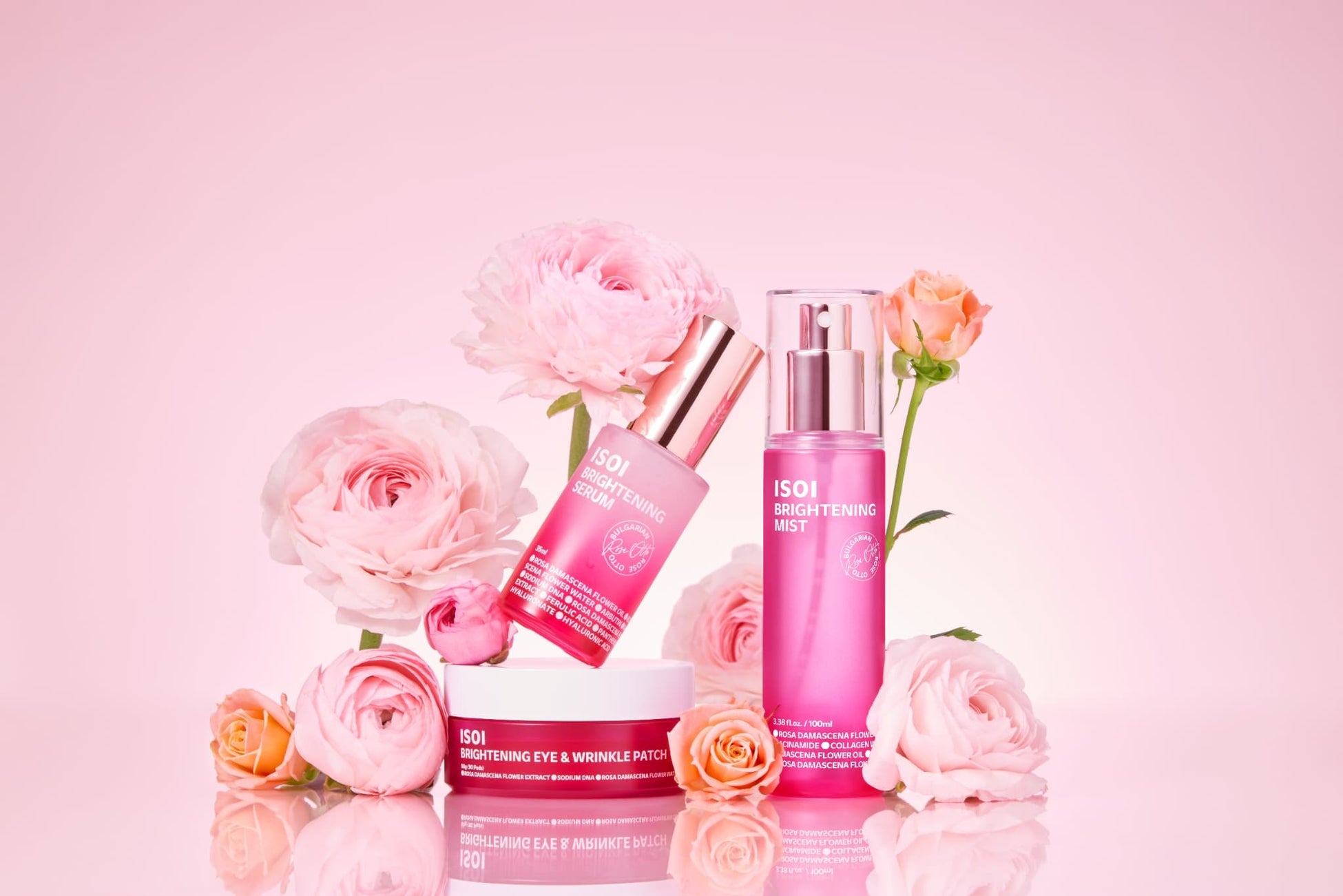 【韓国ナチュラルスキンケアブランドISOI】“液体のダイヤモンド”ブルガリアンローズオイルを贅沢に。大人気ブライトニングラインから3製品をオフラインで発売！