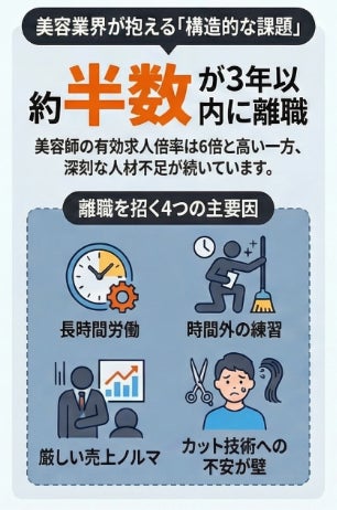 早期離職した「離脱美容師」が“4日で即戦力”に残業ゼロ・月給31万円、“切らない美容室”がつくる新しい働き方モデル