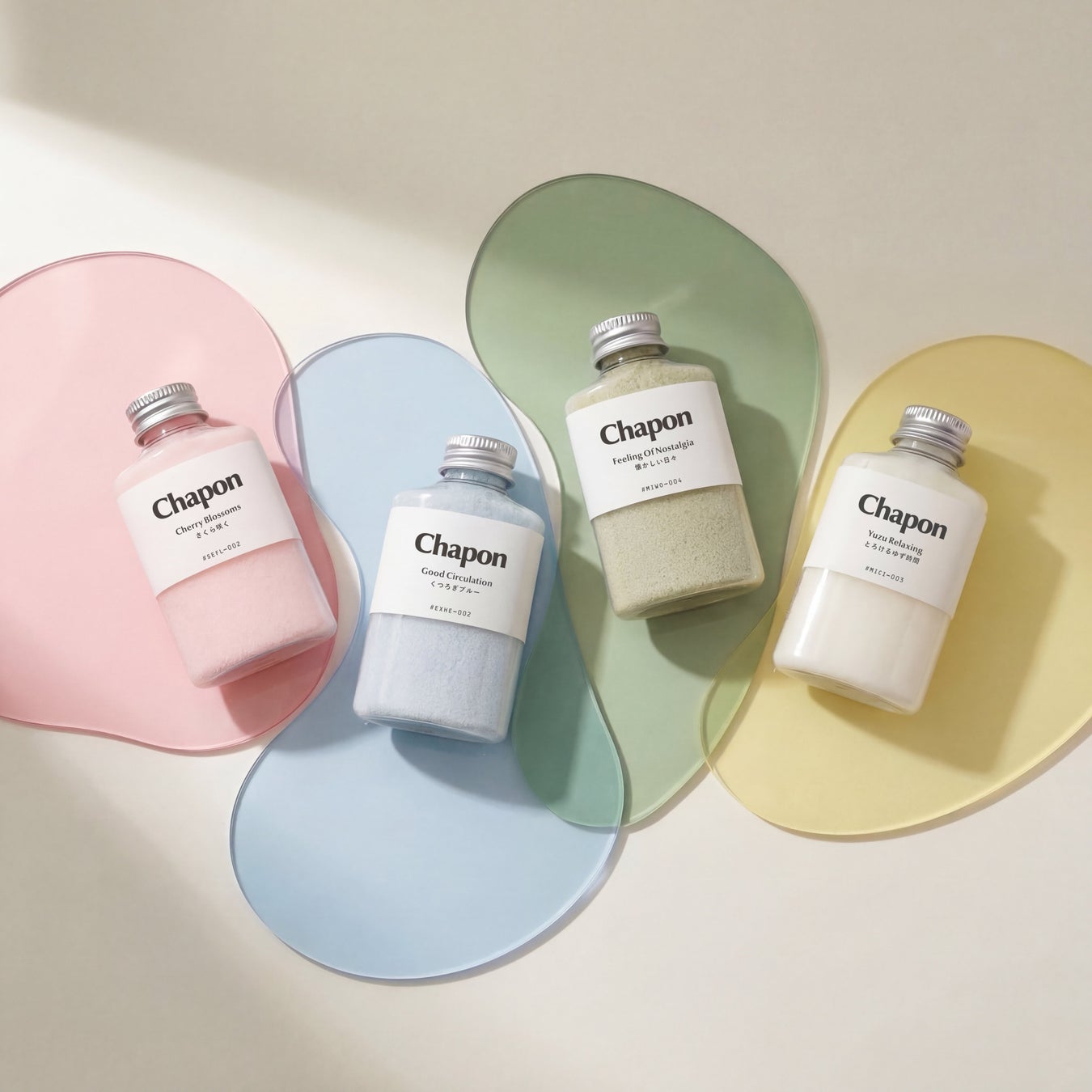 高級入浴剤「Chapon」、四季の香り4本セット”四季のおくりもの”を販売開始