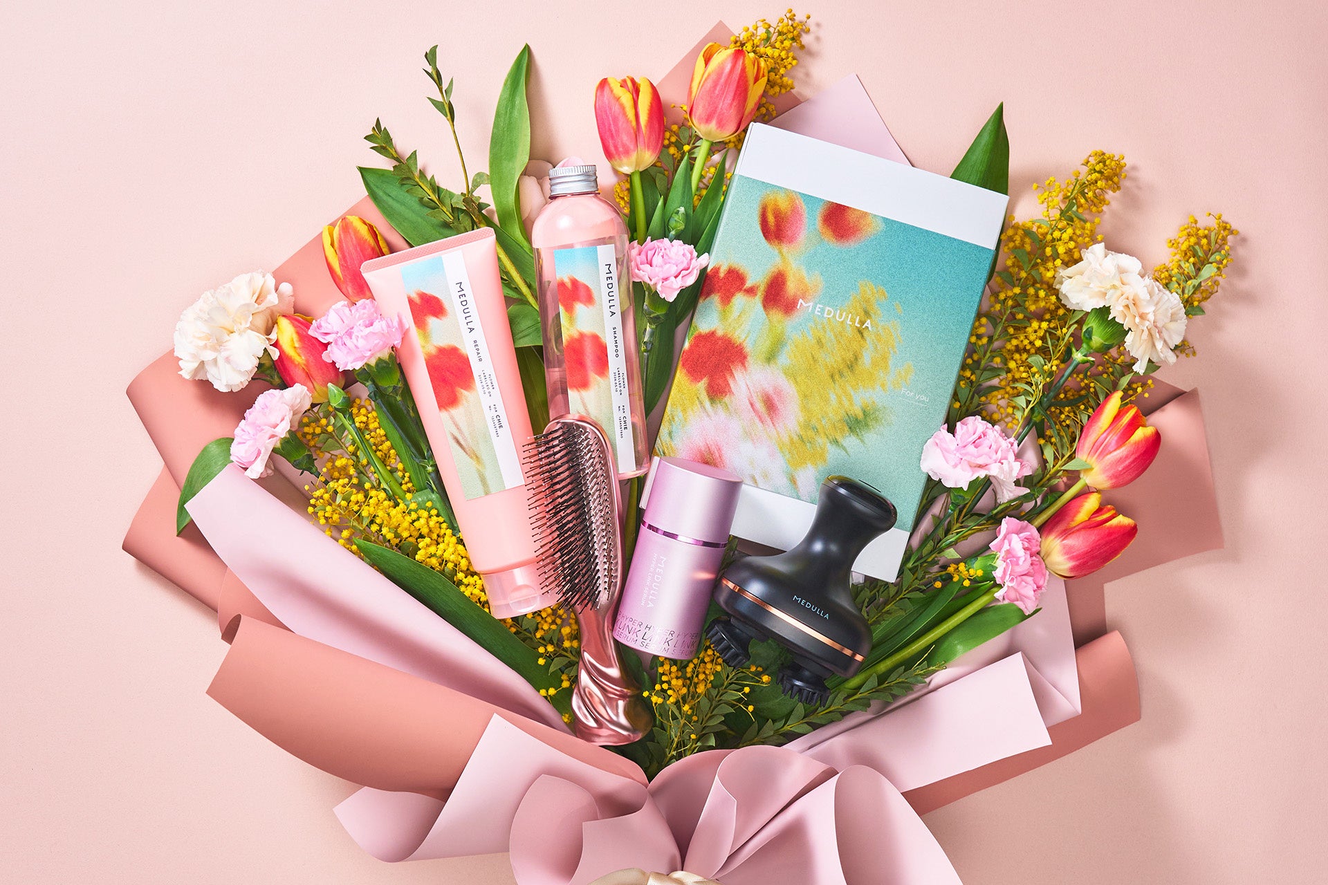 【母の日2026】「髪と心に、ときめきの花束を。」パーソナライズヘアケア「MEDULLA」より、花束の花を一輪ずつ選ぶように贈る、世界にひとつだけの限定ギフトセットが登場